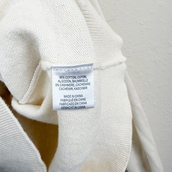 Minnie Rose Embroidered Cashmere Blend Fringe Cream Hoodie Size Medium - Picture 4 of 6